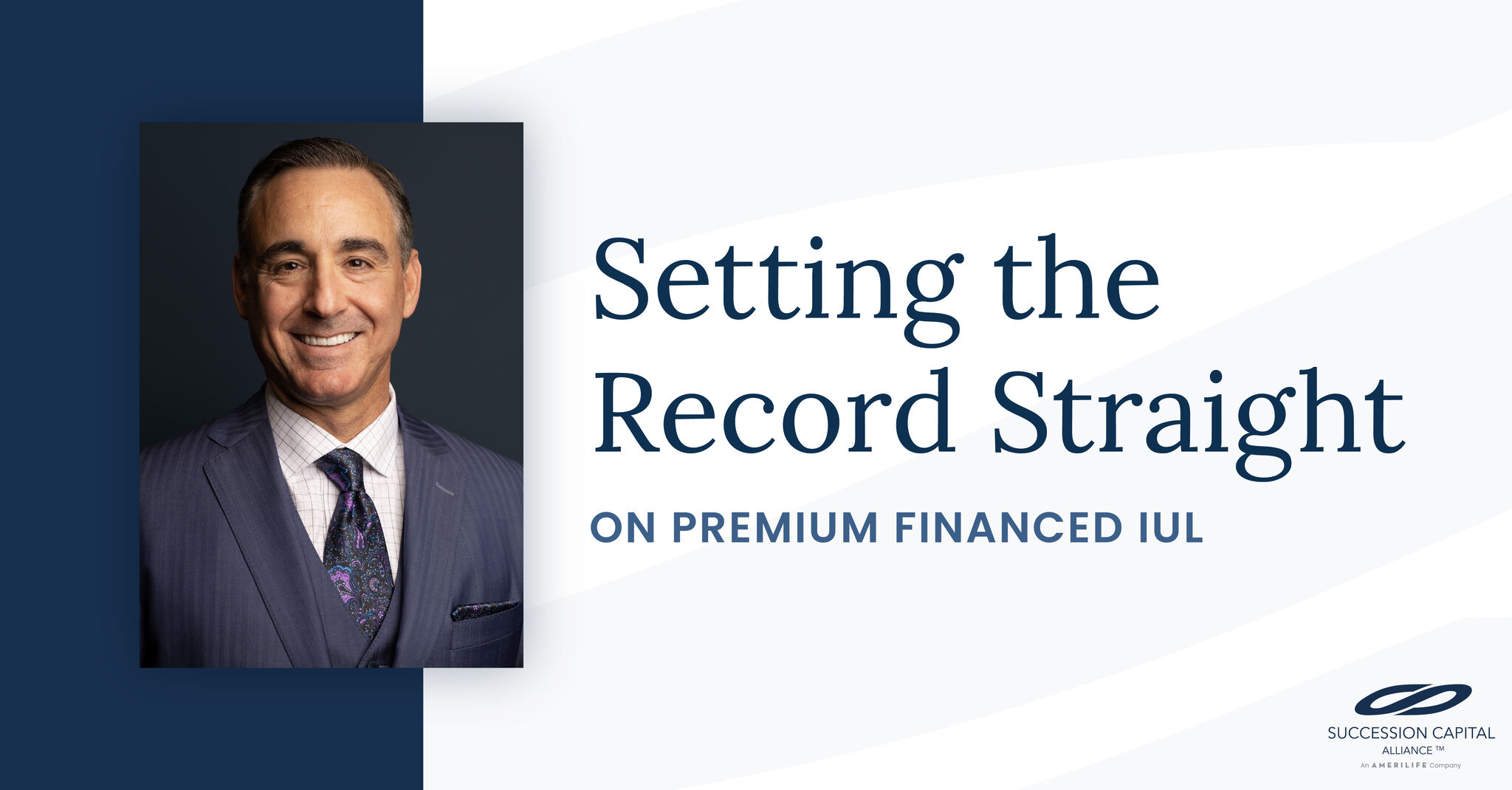 Advisor explaining premium-financed indexed universal life strategy